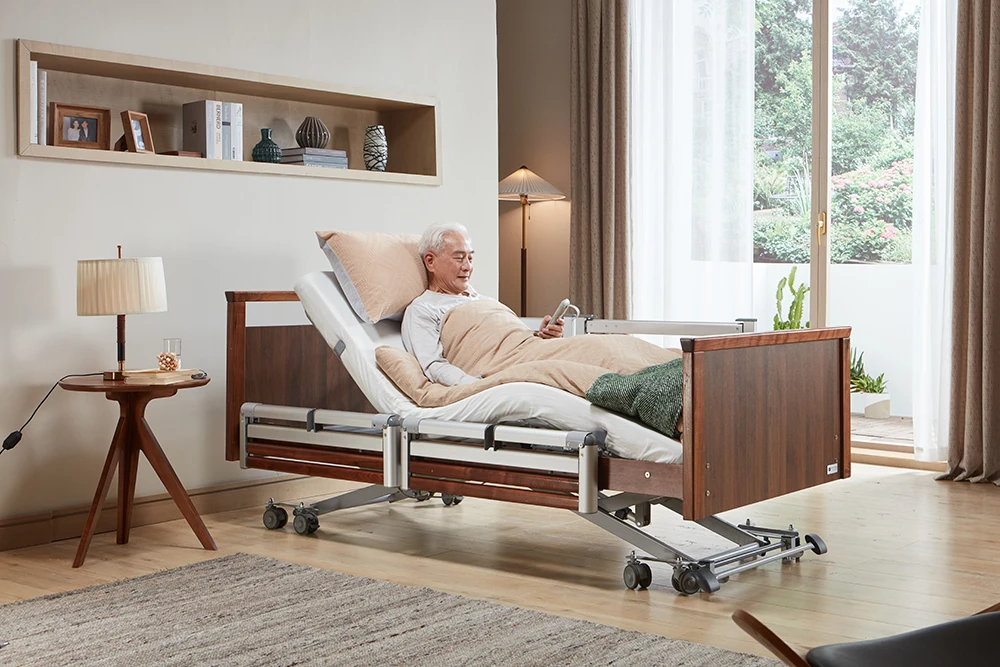 Tekvorcare Multifunctional Wood Medical Bed For Home Care Electric