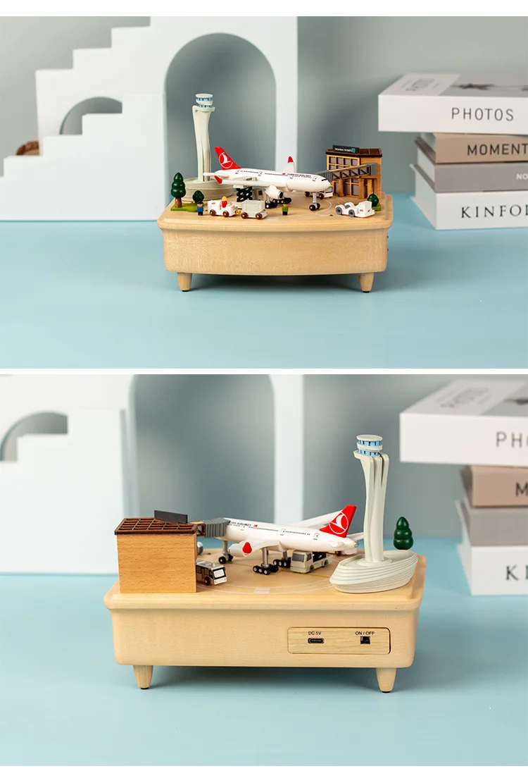 Custom Song Music Box Bluetooth Speaker Usb Mp3 Player Train Rotating