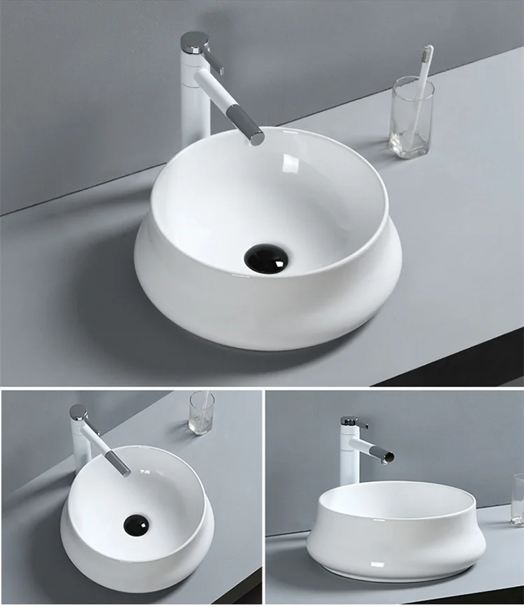 Hotel Bathroom Ceramic Counter Sink New Model Wash Basin Black Color