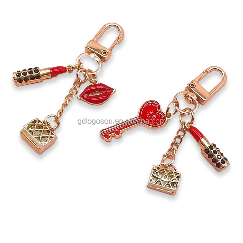 Fashion Women Creative Lips Lipstick Keychain Charms Nail Polish Paris Fashion Keychains Buy