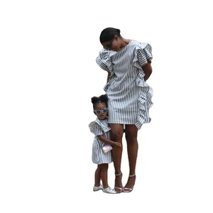 OEM Custom Logo Kids Clothing Mother Daughter Matching Dresses Mommy and Me Outfits for Girls Plus Size Options