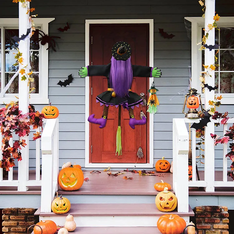 Ready to ship halloween large witch crashing into tree door