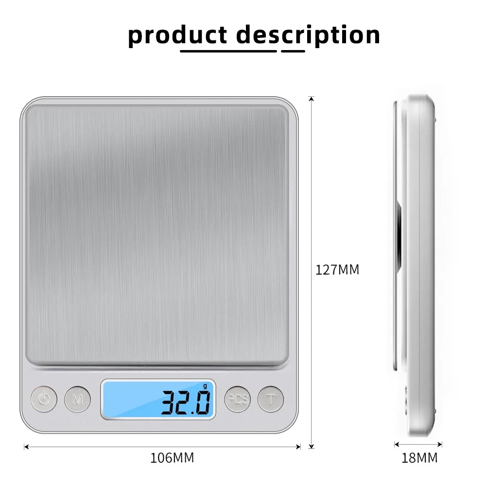 Bilancia Da Cucina Elettronica In ABS Con Display LCD Rosa - Capacità 5 Kg E Funzione Tara