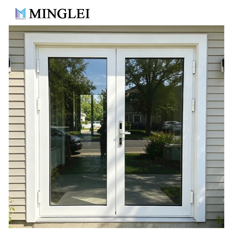 ヨーロッパ風モダンデザインのNFRC認証アルミニウム製カゼメント正面ドア｜トリプルペイン強化ガラス・サーマル絶縁構造エントリードア｜米国向け