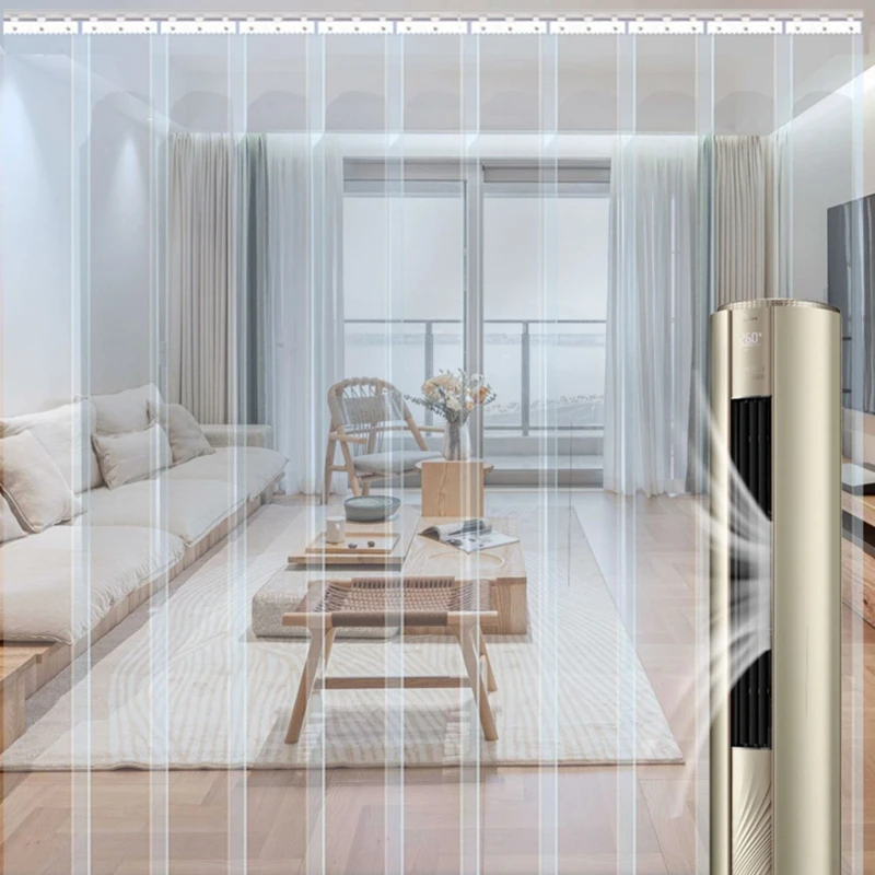 Customize 1.3~3mm Transparent PVC Soft Curtain for Door Wind Resistance Workshop Anti Dust Prevention Air Conditioning Partition