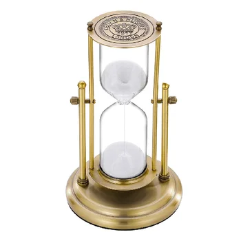 Hourglass Sand Timer Rotating Brass Sand Clock 60 Minutes 30 Minutes 