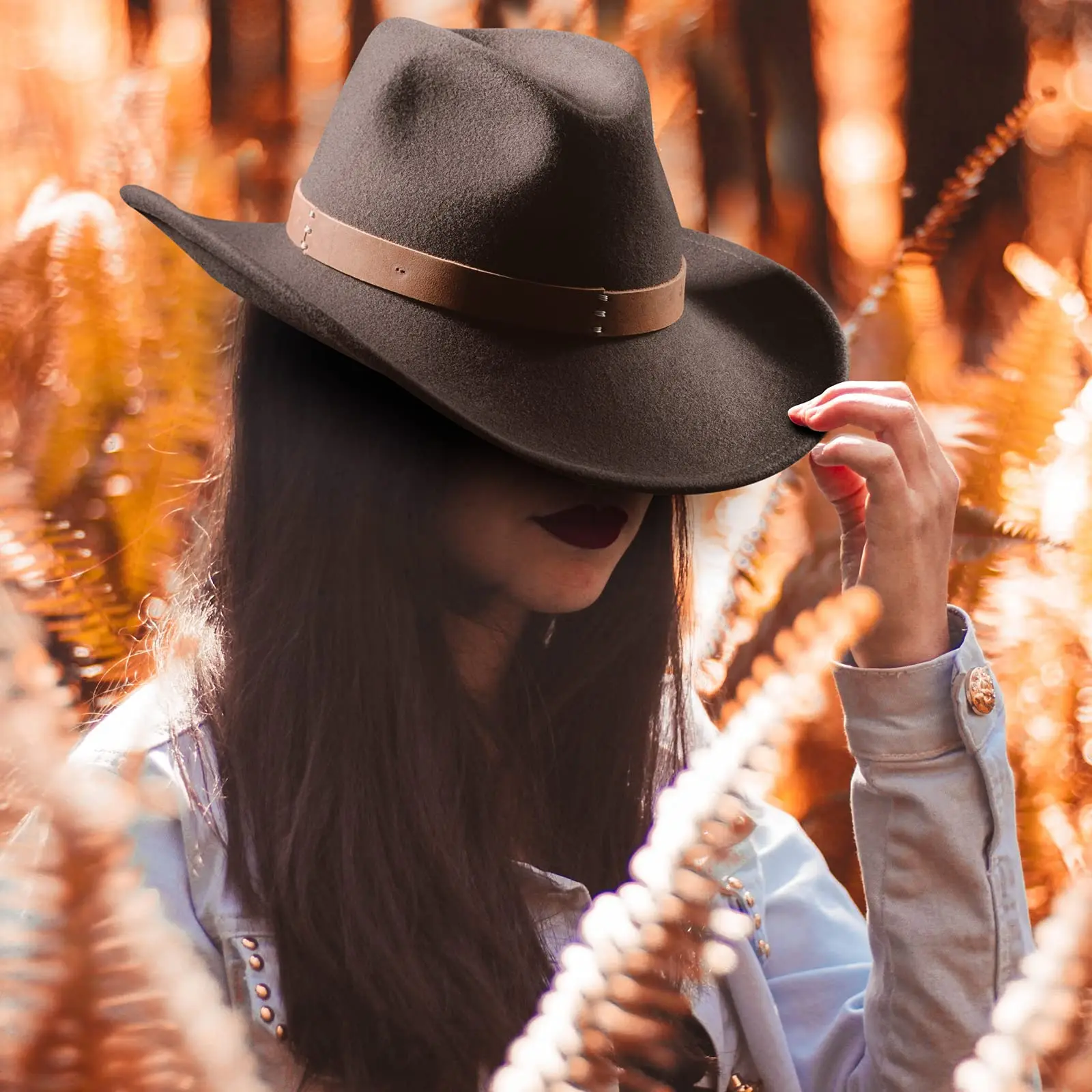 Wide Brim Fedora | The Salazar | Chocolate Brown Wide Brim Hat Men Women | Wool Felt Hat for Women Men | Fedora Hat