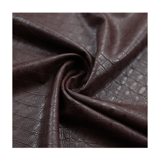 Soundmuffling Softness  Eco-Friendly 0.7MM Four-way Stretch Crocodile Skin Synthetic Cuero PU Faux Leather