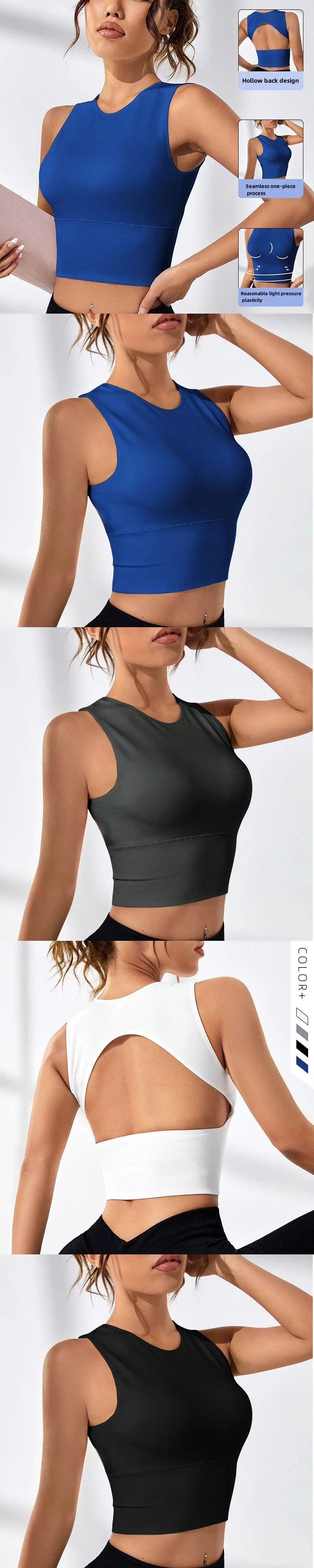 Fitness sleeveless yoga clothing top running shaping yoga vest outer wear sexy quick-drying seamless vest for women supplier