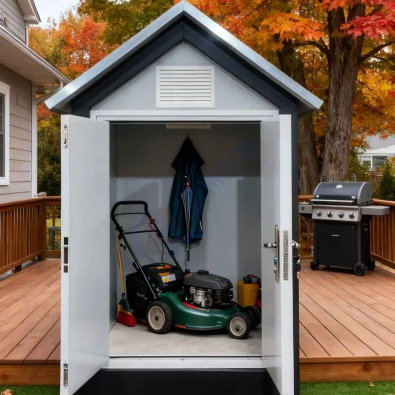 كابينة خارجية جاهزة قابلة للنقل بطول 7 أقدام مع ألواح فولاذية ولوحات ساندويتش، مأوى صغير للأدوات أو الحيوانات الأليفة، كوخ للحديقة أو المنزل