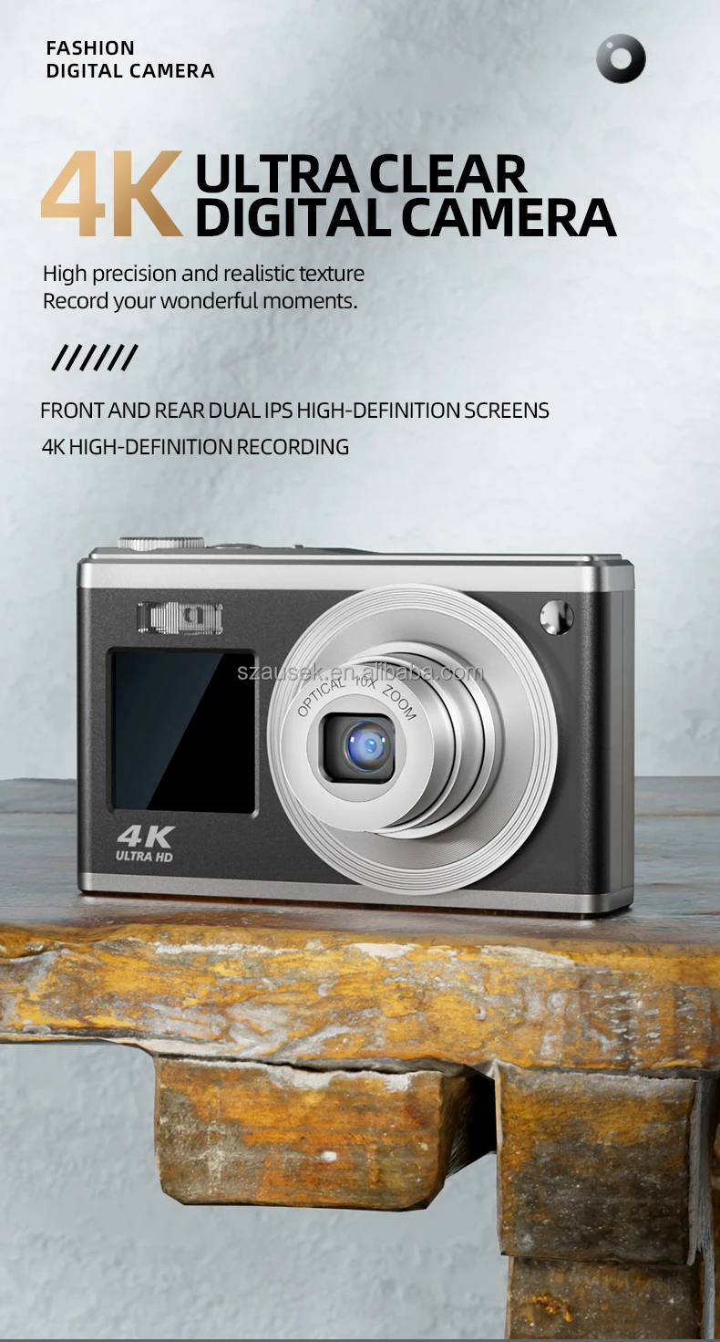 Dual HD Screen Siefie Digital Camera 10X OPTICAL ZOOM 6X Digital Zoom ...