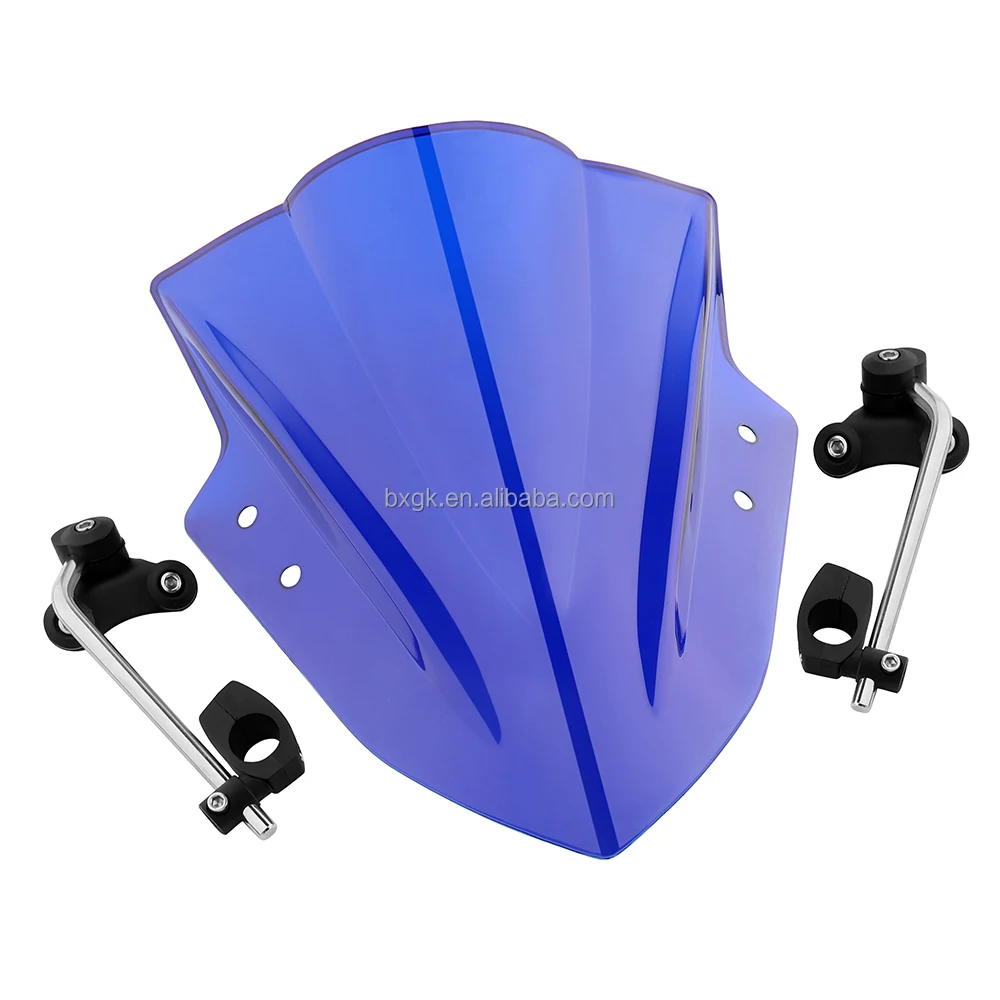 Universal Motorcycle Windshield Windscreen With Adjustable Bracket Wind