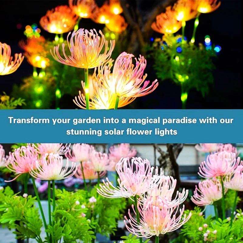Customized IP65 Solar Garden Lights With Glowing Flowers Stems LED ...