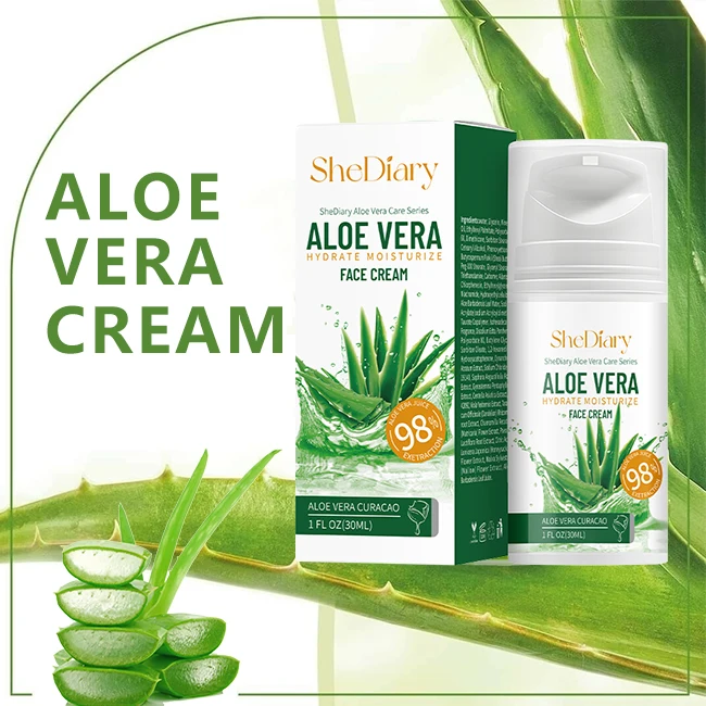 Venta al por mayor SheDiary 100% crema de Aloe Vera Natural pura cuidado facial hidratante calmante nutritiva mejor crema facial para la belleza