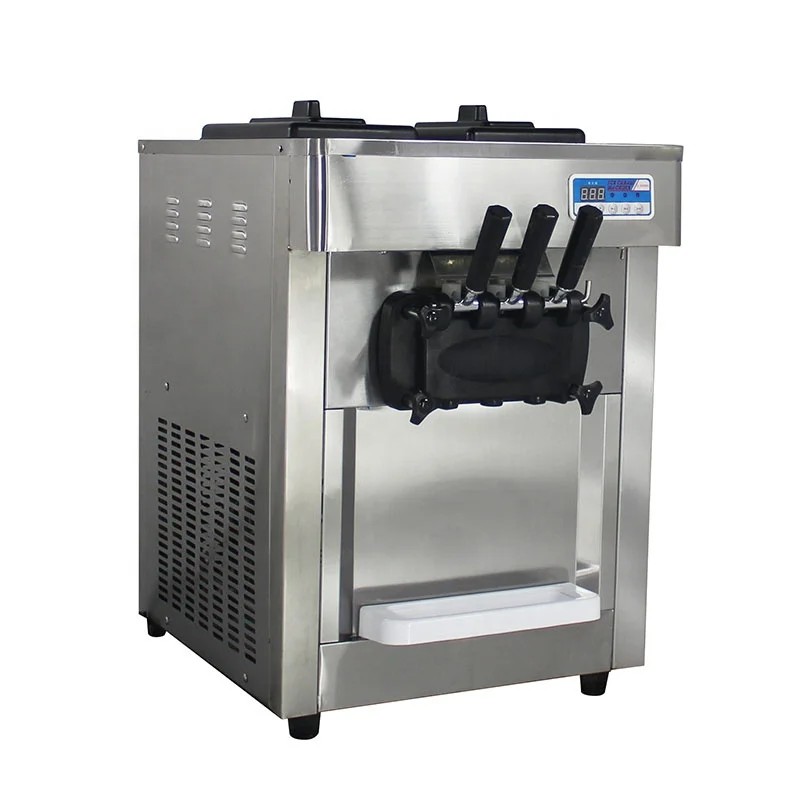 Ice Cream Machine Stainless Steel 3 Flavors Commercial Soft Ice Cream Machine