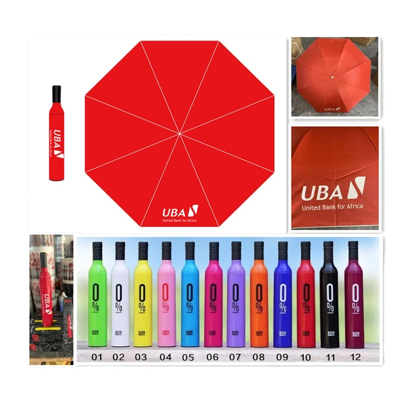 LS Promotional Cheap Umbrella Customized Deco Wine Bottle Umbrella