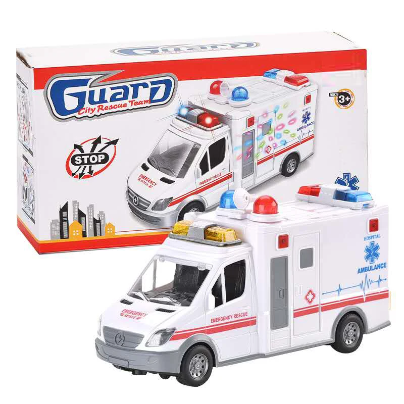 Ambulance Jouet Veesper Avec Lumières LED Et Musique – Véhicule D'urgence Réaliste 20x15x7 Cm, Moteur électrique, Pour Enfants 3-8 Ans
