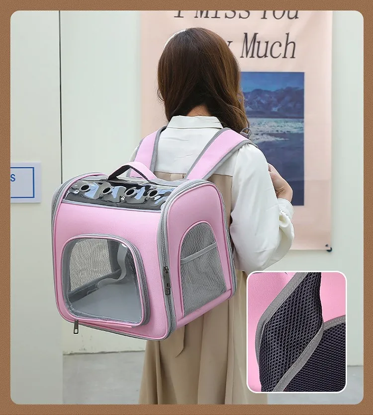 Breathable Cat Travel Bag Pet Bag Carrier Backpack cat handbag Big Capacity cat Handbag details