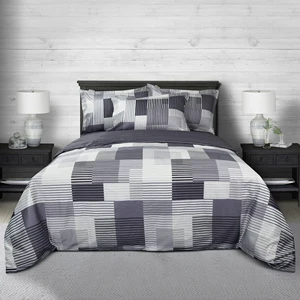 Bed Sheet Set Sateen Cotton Fabric Painting Flatsheet Design Set Queen Size Bedding Set