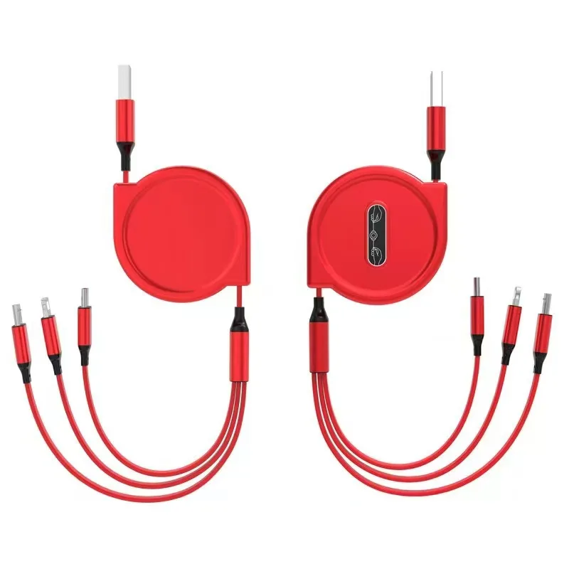3-in-1 Fast Charging Retractable Phone Charging Cable with Custom Logo Small Gift Multi-Functional preview 4
