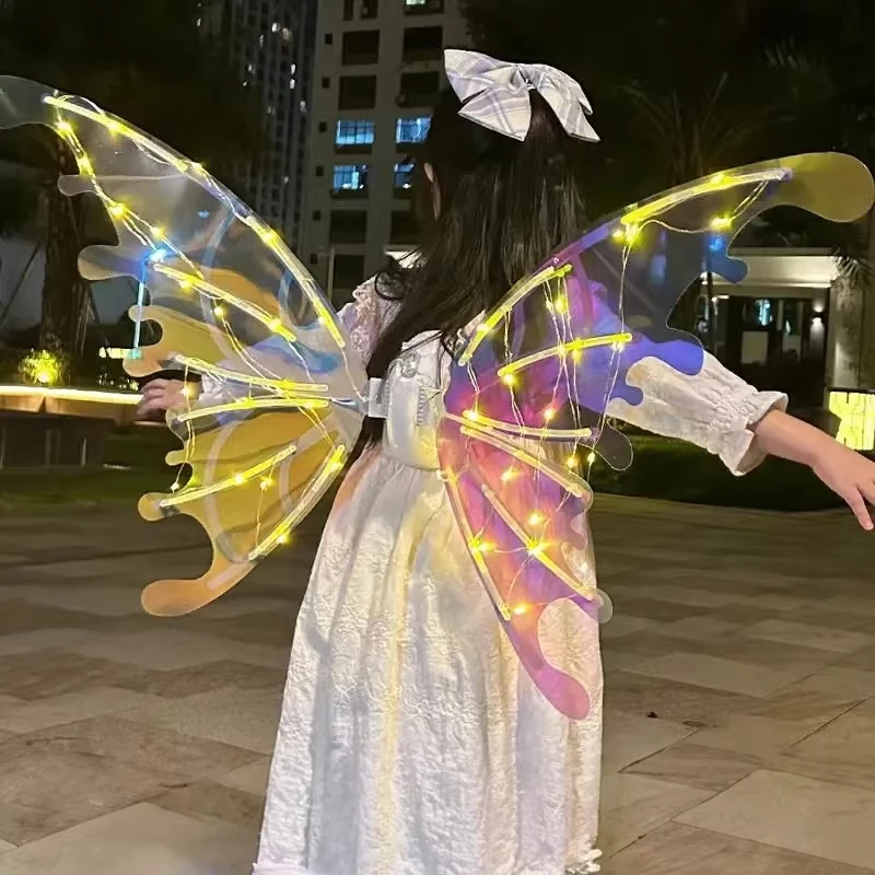 SHAPERME Electric Light Up Fairy Wings For Girls - Fluttering Butterfly Wings With Music - Kids Cosplay Costume - View #11