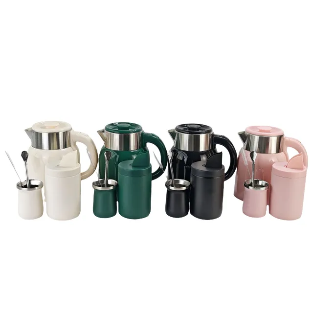 Modern Electric Kettle Water Heater Jug Large Capacity Stainless Steel Vacuum Canister Thermos for Milk Tea Camping Gift Set