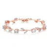 Rose gold and white zircon bracelet