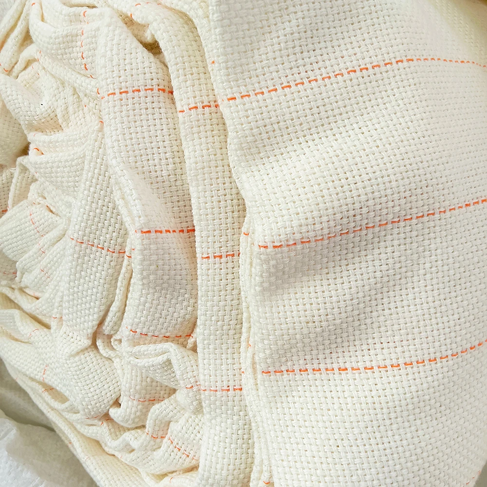 Organic Breathable Embroidered Cross Tufting Cloth with Marked Lines Fabric Punch Needle for Girls Boys for Home Textile Use