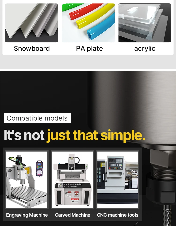 HUHAO 1/8 Shank Single Flute Spiral Tungsten Milling Cutter One Flute Up Cut Engraving Drill Router Bit for Acrylic PCB PVC Wood