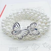 white Double butterfly-silver