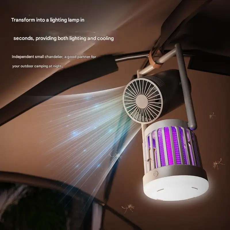 Mosquito Killer Lamp Outdoor Electric Shocker UV Light Bug Zapper Trap 3 in 1 Camping Fan Mosquito Killer Lamp Electronic