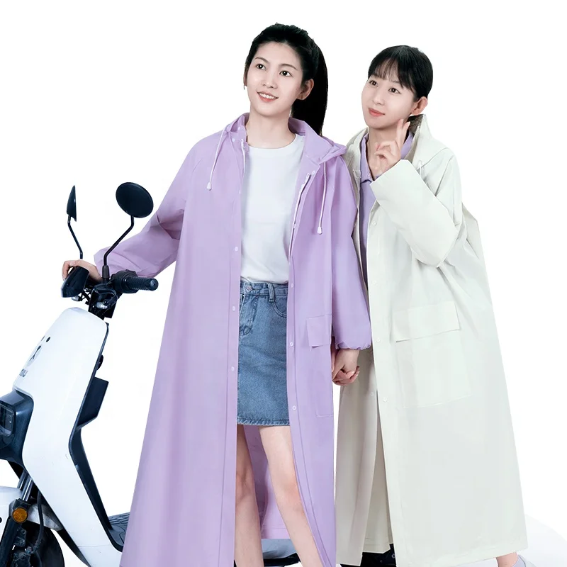 Outdoor Waterproof Translucent Raincoat for Adults Long EVA Material Plastic Sleeve rain coat for Girls and Boys