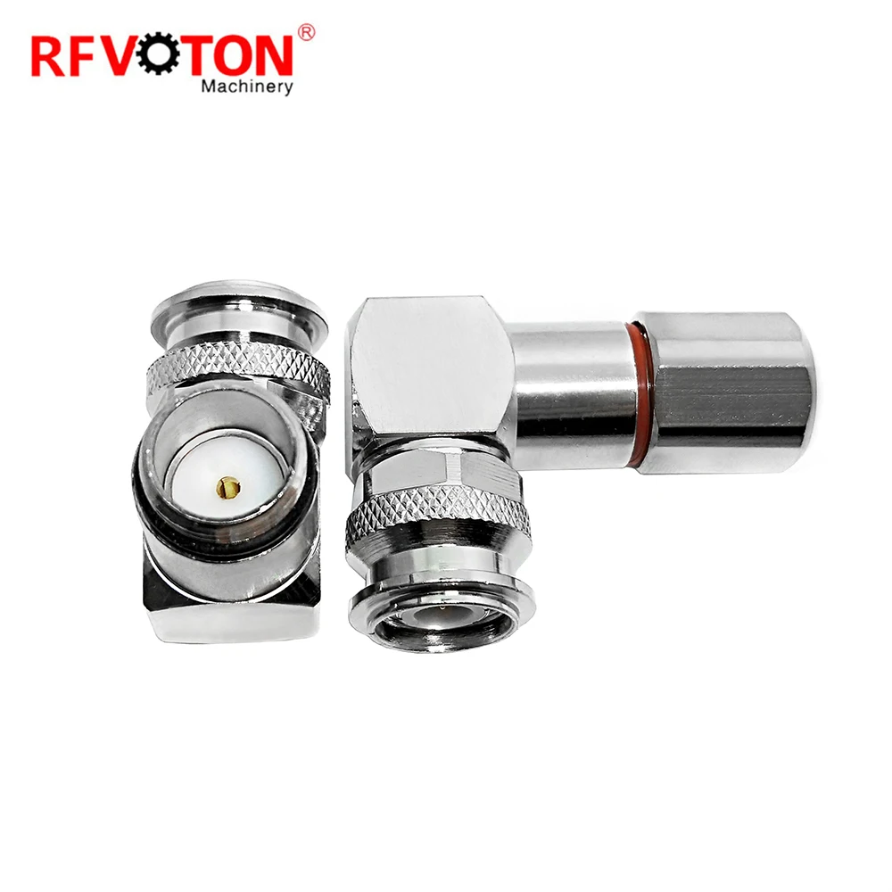 RF connector TNC type male pin RA right angle clamp for LMR300 5D-FB RF coaxial cable plug manufacture