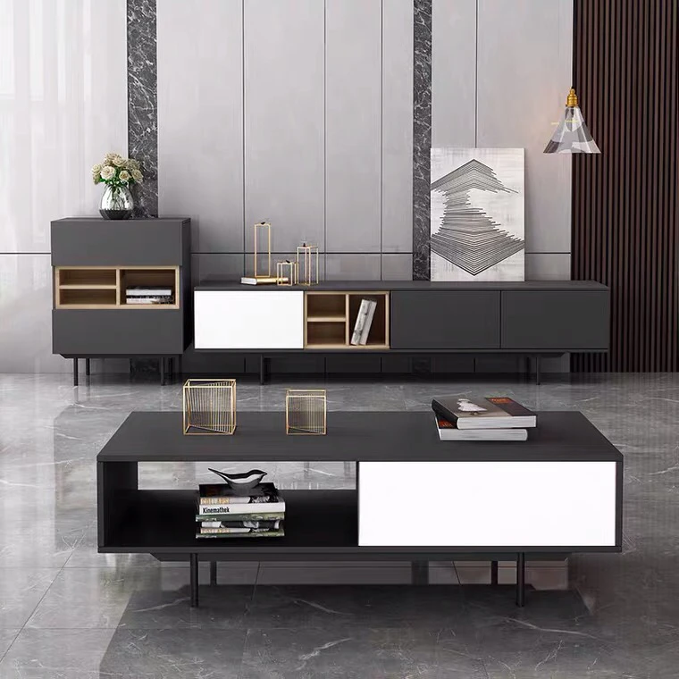 Promotion Price Wooden Home Living Room Furniture TV Stand Coffee Table