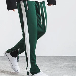 Fashion Men's Drawstring Side Striped Ankle Zippers Jogger Pants