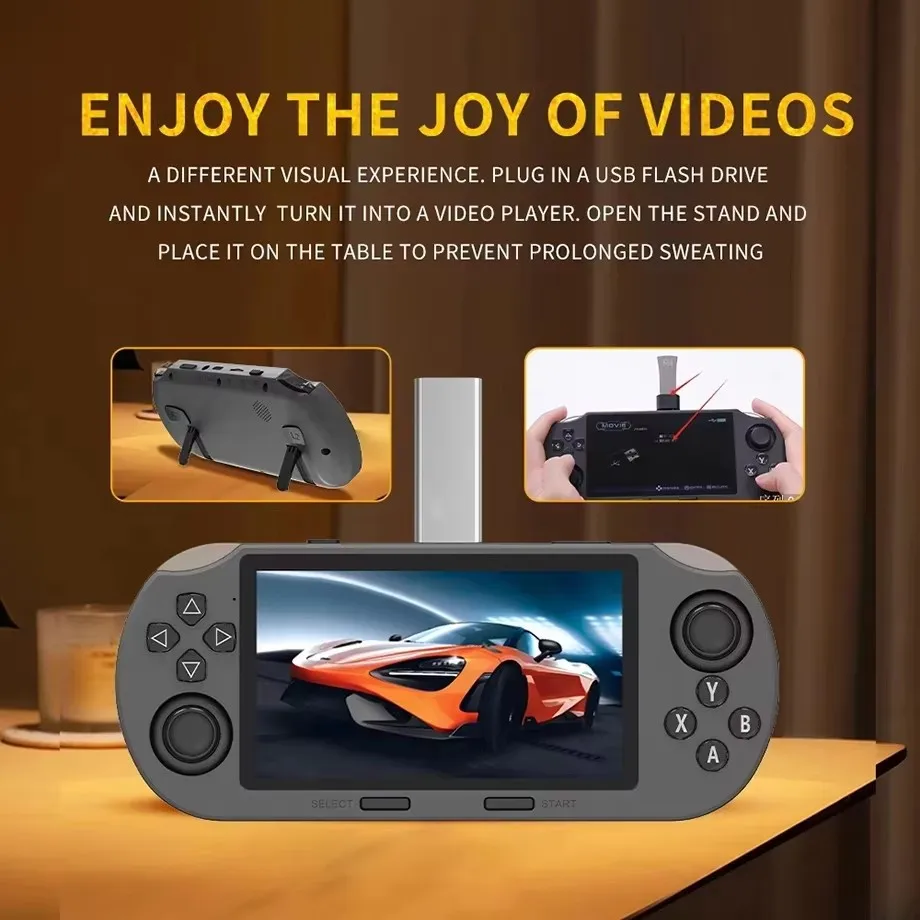 2025 New SF3000 4.5'' IPS Handheld Game Console Open Source OS Twin Joystick 3000mAh Power Bank Support WiFi Connection