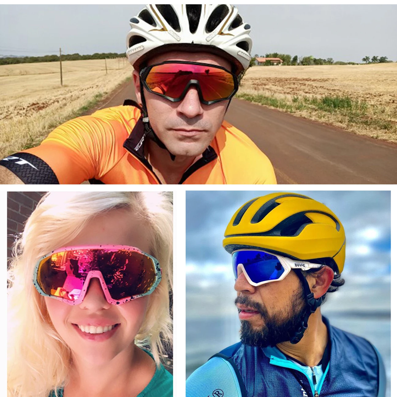 Men's Cycling Sunglasses Man Woman Polarized Goggles Riding Bike Sports Glasses 