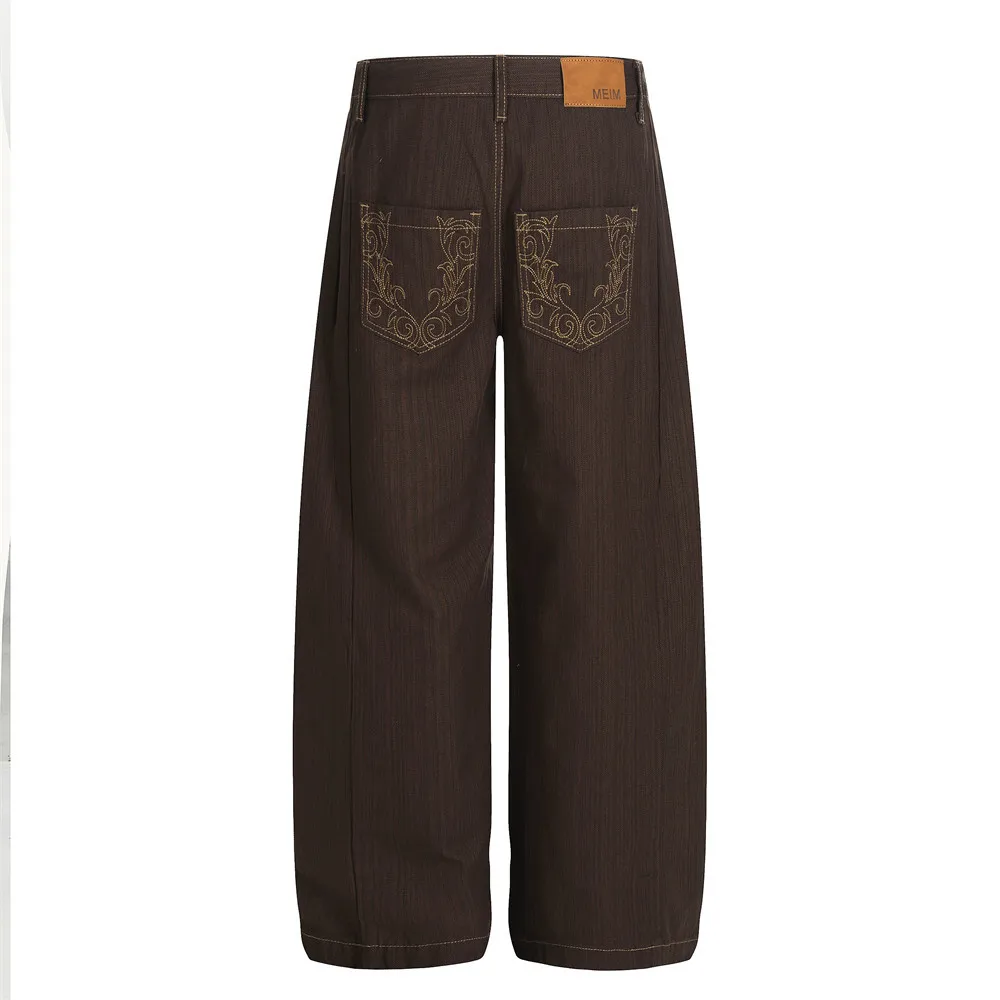 Men's Loose Wide-leg Jeans, Clean Fit Casual Trousers Fabric Male Denim Jeans Man Men's Jeans Men