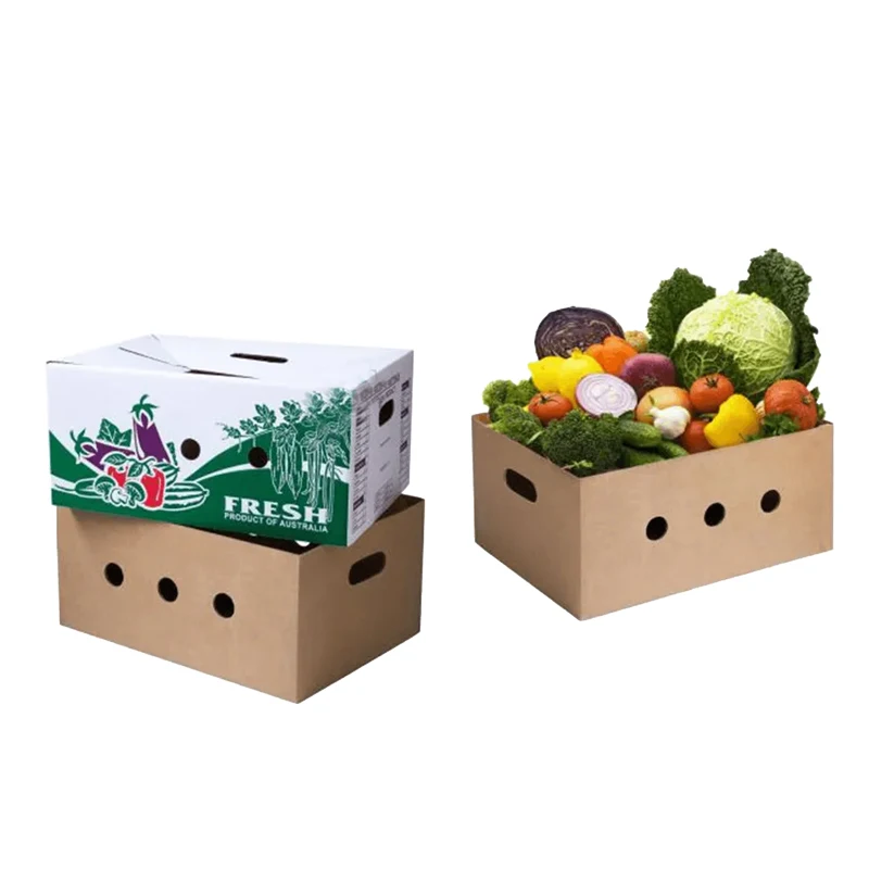 Brown Paper Vegetable Packing Box Fresh Keeping Container Corrugated Shipping Fruit Vegetable Packaging Boxes