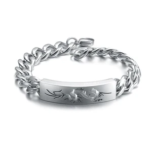 Custom Jewelry Dragon Bracelet Hollow Engraved Design Mens Bracelets Wholesale Stainless Steel Bracelet