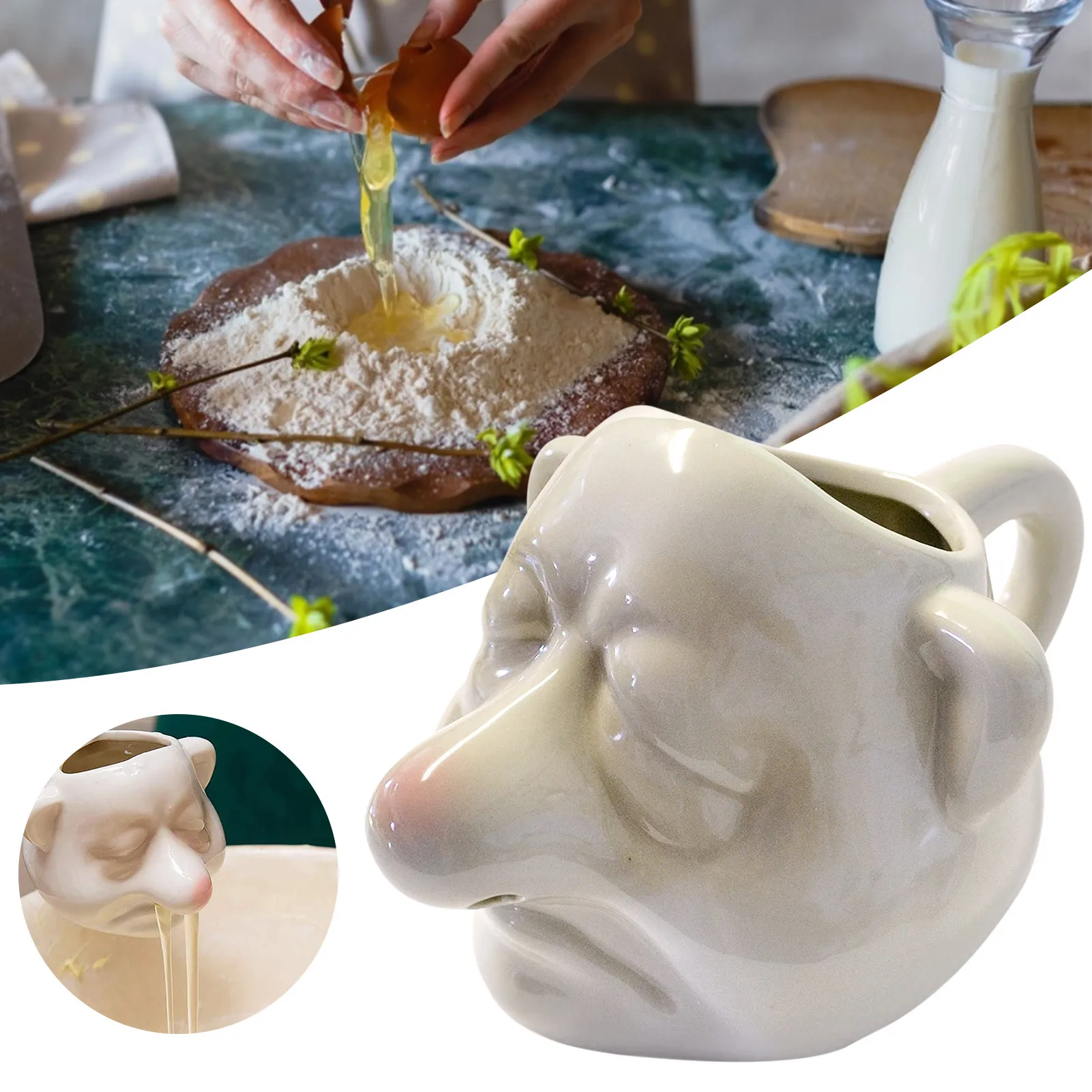 Séparateur D'œufs En Céramique - Design Nez Morve Rigolo - Facile à Utiliser - Pour Blancs Et Jaunes