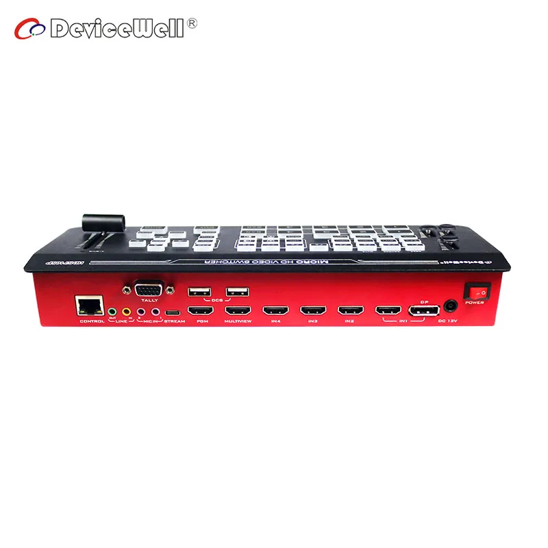 5-CH Live Stream DeviceWell HDS7105P PIP T-bar HD Video Switcher