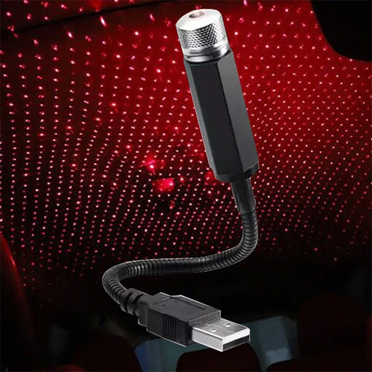 Multiple Lighting Effects Red Decor Romantic Car Roof Ceiling Starry Sky Usb Led Night Light