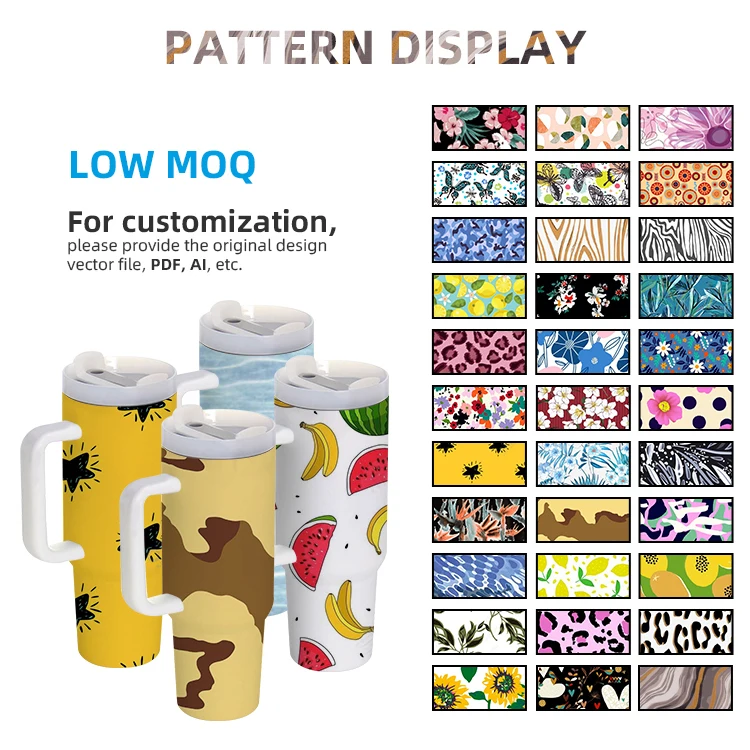 Ailingalaxy 40oz тумблер с ручкой и соломой 40oz тумблер с ручкой 2,0 крышкой из нержавеющей стали сублимация