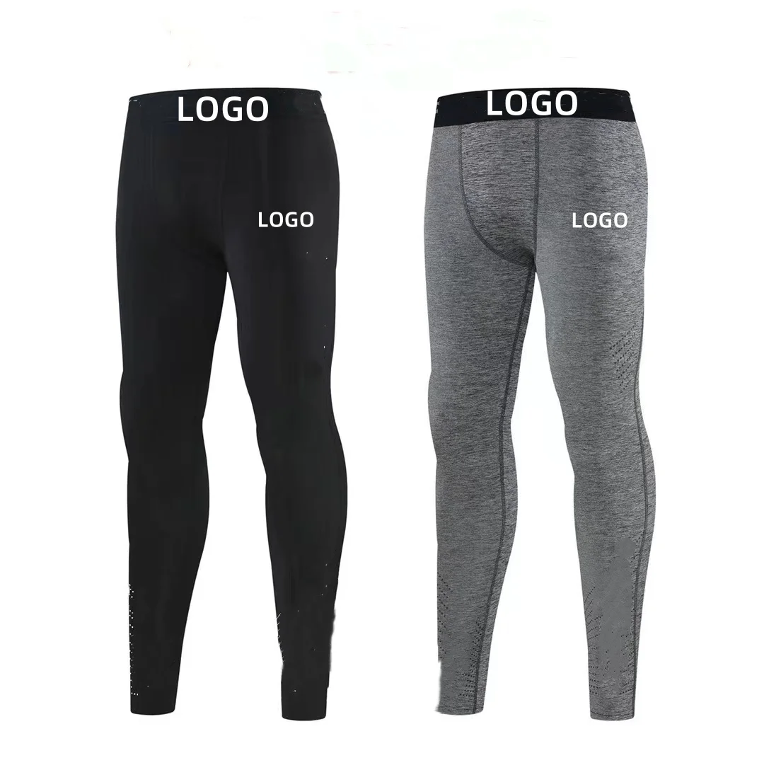Mens Basketball Single Leg Tight Sports Pants 3/4 One Leg Compression