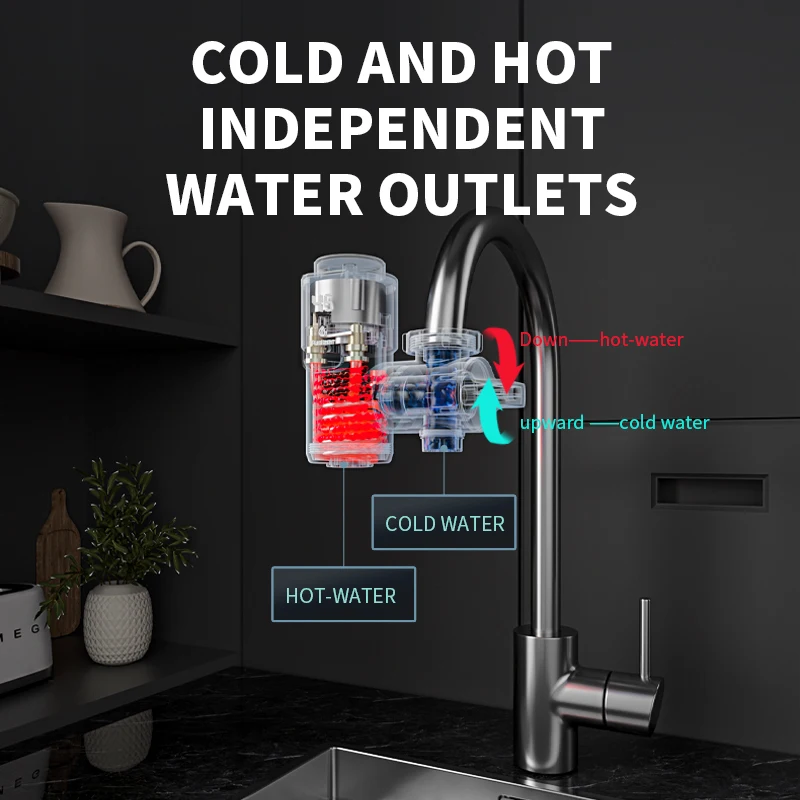Fudeer Electric Water Heating Tap Conector Instant Hot Water Faucet Adapter 220v Free Installation Tankless Water Heater 3000w