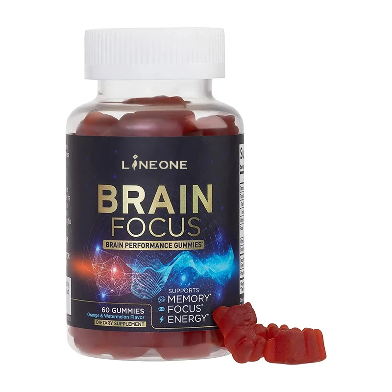 Brain Supplement Gummy for Memory Focus Nootropics Gummies Phosphatidylserine Vitamins B6 & B12 Natural Brain Health Gummies