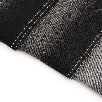 mercerized black stretch denim fabric cotton viscose