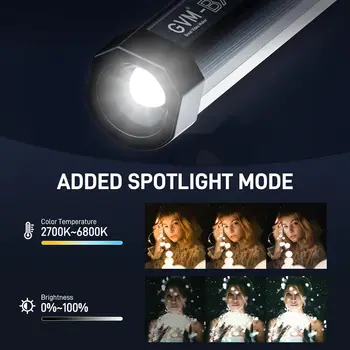 GVM RGB Tube Light Full-Color LED Stick Light 2000K-10000K CRI97+ Video with Spotlight Magnetic Handheld Photography Light detail image