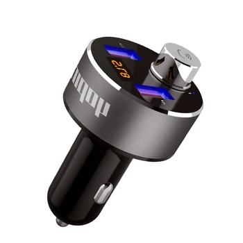 BT car charger with fm transmitter, usb tf card mp3 music led voltmeter handsfree calls car kit